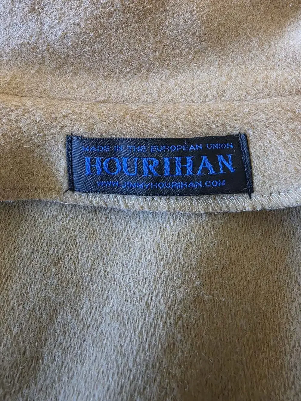 Hourihan Lambswool Cashmere Cape Women’s 42 Camel Fur Trim Irish Vintage